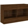 vidaXL TV-Wandschrank mit LED-Leuchten Braun Eichen-Optik 3