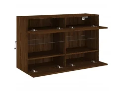 vidaXL TV-Wandschrank mit LED-Leuchten Braun Eichen-Optik 3
