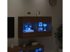 vidaXL TV-Wandschrank mit LED-Leuchten Braun Eichen-Optik 3