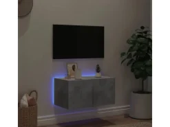 Wohnwände|TV-Wände^vidaXL TV-Wandschrank mit LED-Leuchten Betongrau 60x35x31 cm