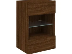 vidaXL TV-Wandschrank mit LED-Leuchten Braun Eichen-Optik 40x30x60,5cm