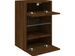 vidaXL TV-Wandschrank mit LED-Leuchten Braun Eichen-Optik 40x30x60,5cm