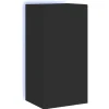 vidaXL TV-Wandschrank mit LED-Leuchten Schwarz 40,5x35x80 cm