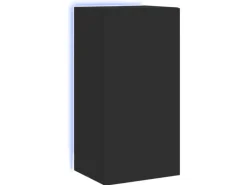 vidaXL TV-Wandschrank mit LED-Leuchten Schwarz 40,5x35x80 cm