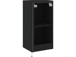 vidaXL TV-Wandschrank mit LED-Leuchten Schwarz 40,5x35x80 cm