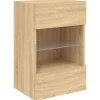 vidaXL TV-Wandschrank mit LED-Leuchten Sonoma-Eiche 40x30x60,5 cm
