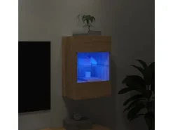 vidaXL TV-Wandschrank mit LED-Leuchten Sonoma-Eiche 40x30x60,5 cm