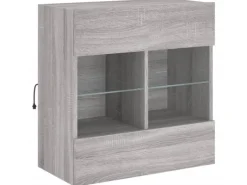 vidaXL TV-Wandschrank mit LED-Leuchten Grau Sonoma 58,5x30x60,5 cm