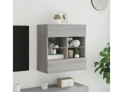 vidaXL TV-Wandschrank mit LED-Leuchten Grau Sonoma 58,5x30x60,5 cm