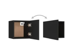 vidaXL TV-Wandschrank Schwarz 30,5x30x30 cm