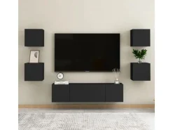 vidaXL TV-Wandschrank Schwarz 30,5x30x30 cm