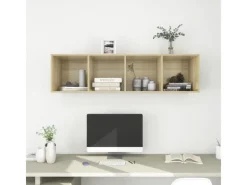 Wohnwände|TV-Wände^vidaXL TV-Wandschrank Sonoma-Eiche 37x37x142,5 cm Holzwerkstoff