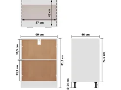 Regal Weiß^vidaXL Unterschrank Weiß 60x46x81,5 cm Holzwerkstoff