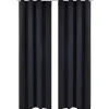 Vorhänge|Gardinen^vidaXL Verdunkelungsvorhang mit Metallösen 270 x 245 cm Schwarz