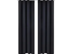 Vorhänge|Gardinen^vidaXL Verdunkelungsvorhang mit Metallösen 270 x 245 cm Schwarz