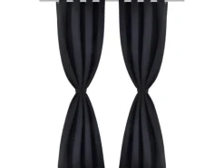 Vorhänge|Gardinen^vidaXL Verdunkelungsvorhang mit Metallösen 270 x 245 cm Schwarz