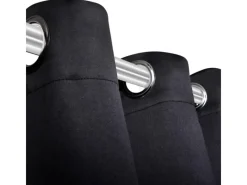 Vorhänge|Gardinen^vidaXL Verdunkelungsvorhang mit Metallösen 270 x 245 cm Schwarz