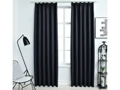 vidaXL Verdunkelungsvorhänge mit Haken 2 Stk Anthrazit 140x175cm