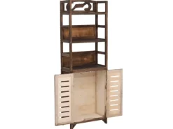 vidaXL Vitrine Dunkelbraun 46x24x140 cm Massivholz Paulownia