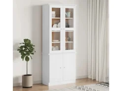 vidaXL Vitrinenschrank ALTA 77x35x186,5 cm Massivholz Kiefer 353950