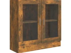 vidaXL Vitrinenschrank Räuchereiche 82,5x30,5x80 cm Holzwerkstoff