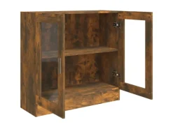 vidaXL Vitrinenschrank Räuchereiche 82,5x30,5x80 cm Holzwerkstoff