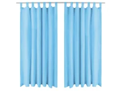 vidaXL Vorhänge Mikro-Satin 2 Stk mit Schlaufen 140 x 175 cm Türkis