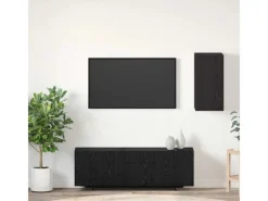 TV-Wände^vidaXL Wand TV Schrank Schwarz Eichen-Optik 30,5 x 30 x 60 cm 875069