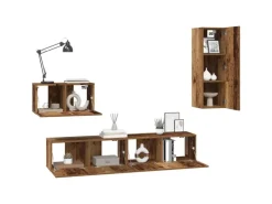 TV-Wände^vidaXL Wand TV Schrank Set 4-Tlg 200 x 30 x 30 cm Holzwerkstoff 3393465