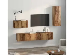 TV-Wände^vidaXL Wand TV Schrank Set 4-Tlg 200 x 30 x 30 cm Holzwerkstoff 3393465