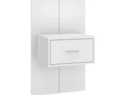 vidaXL Wand-Nachttisch Hochglanz-Weiß Holzwerkstoff Modell 3