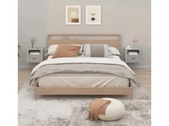 vidaXL Wand-Nachttische 2 Stk Betongrau 50x36x40 cm