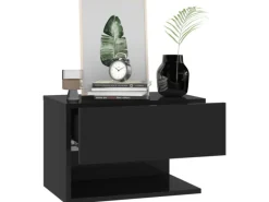 Wandregale|Regale Schwarz^vidaXL Wand-Nachttische 2 Stk Schwarz Holzwerkstoff Modell 4