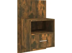 vidaXL Wand-Nachttische 2 Stk Räuchereiche Holzwerkstoff Modell 1