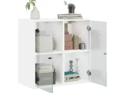 vidaXL Wandschrank mit Glastüren Weiß 68x37x68,5 cm