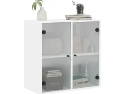 vidaXL Wandschrank mit Glastüren Weiß 68x37x68,5 cm
