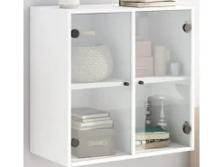 vidaXL Wandschrank mit Glastüren Weiß 68x37x68,5 cm