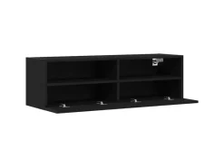 TV-Wände^vidaXL Wand-TV-Schrank 2 Stk Schwarz Eichen-Optik 100x30x30cm 862193