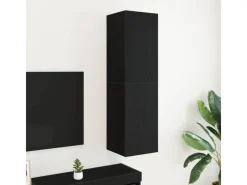 TV-Wände^vidaXL Wand-TV-Schrank Schwarze Eiche 30,5 x 30 x 110 cm Holzwerkstoff 862572