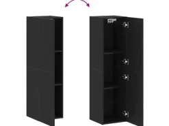 TV-Wände^vidaXL Wand-TV-Schrank Schwarze Eiche 30,5 x 30 x 110 cm Holzwerkstoff 862572