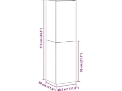 TV-Wände^vidaXL Wand-TV-Schrank Schwarze Eiche 30,5 x 30 x 110 cm Holzwerkstoff 862572