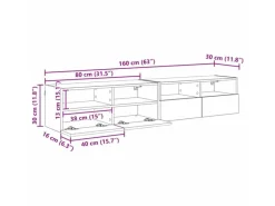 TV-Wände^vidaXL Wand-TV-Schränke 2 Stk Schwarz Eichen-Optik 80 x 30 x 30 cm 882933