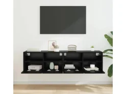 TV-Wände^vidaXL Wand-TV-Schränke 2 Stk Schwarz Eichen-Optik 60 x 30 x 30 cm 882927