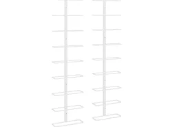 Flaschenregale^vidaXL Wand-Weinregal für 9 Flaschen 2 Stk. Weiß Eisen