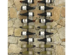 Flaschenregale^vidaXL Wand-Weinregale für 18 Flaschen 2 Stk. Schwarz Eisen