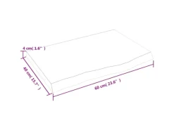Regale Massivholz^vidaXL Waschtischplatte Dunkelgrau 60x40x4 cm Massivholz Behandelt