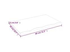 Regale Massivholz^vidaXL Waschtischplatte 80x50x2 cm Massivholz Unbehandelt