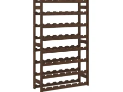 Regale Massivholz|Flaschenregale^vidaXL Weinregal für 56 Flaschen Braun Massivholz Kiefer