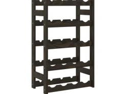 vidaXL Weinregal für 20 Flaschen Schwarz Massivholz Kiefer 43 x 25 x 70 cm