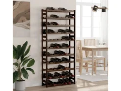 Regale Schwarz^vidaXL Weinregal für 77 Flaschen Schwarz Massivholz Kiefer